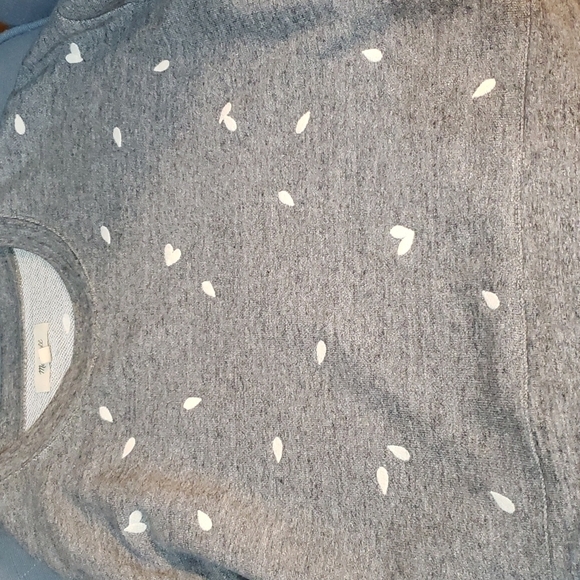Madewell WOMEN'S GRAY PETAL HEARTS EMBROIDERED LONG SLEEVE SWEATSHIRT, S… - Picture 15 of 16
